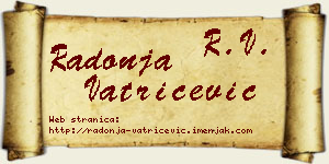 Radonja Vatrićević vizit kartica